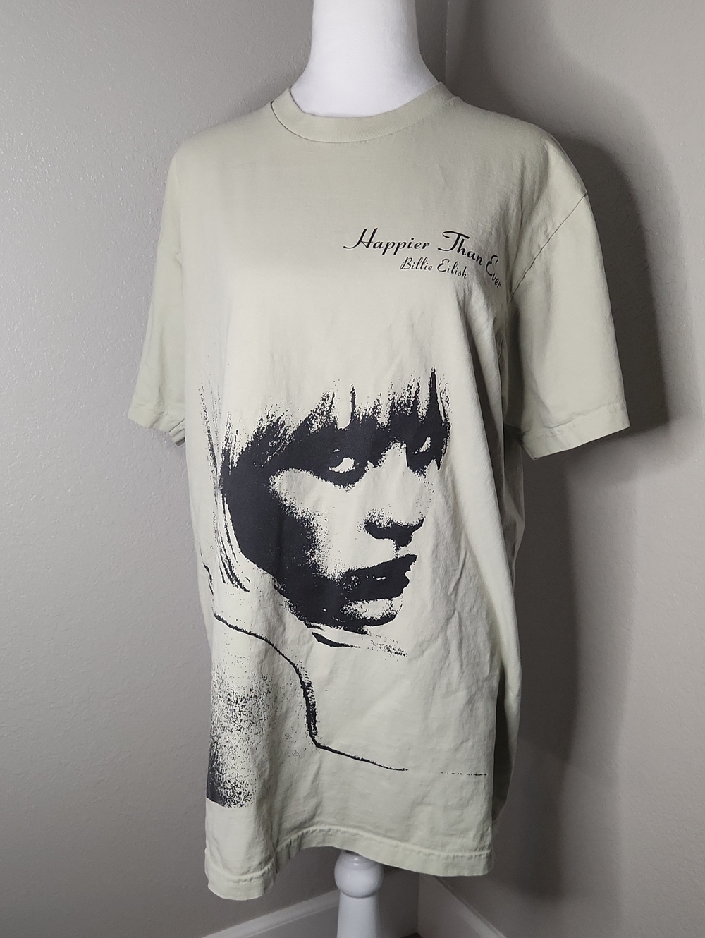 Billie Eilish Happier Than Ever Oversized Graphic Tee - Light Sage